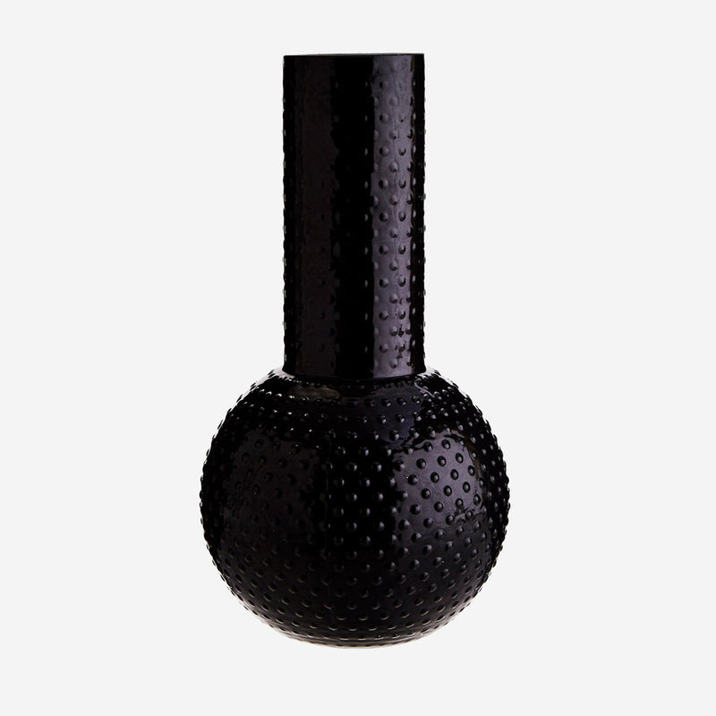 Black Glass Vase with Dots - Jackdaw Living