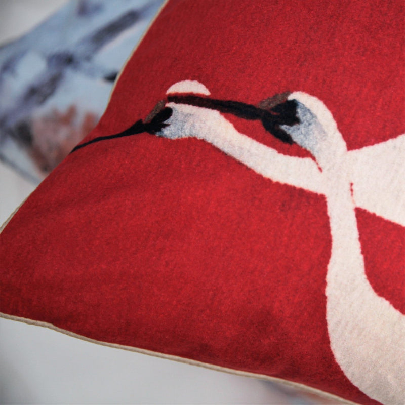 Chinoiserie Crane Velvet Cushion Cover - Jackdaw Living