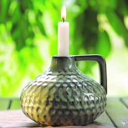 Green Candle Holder with Handle - Jackdaw Living