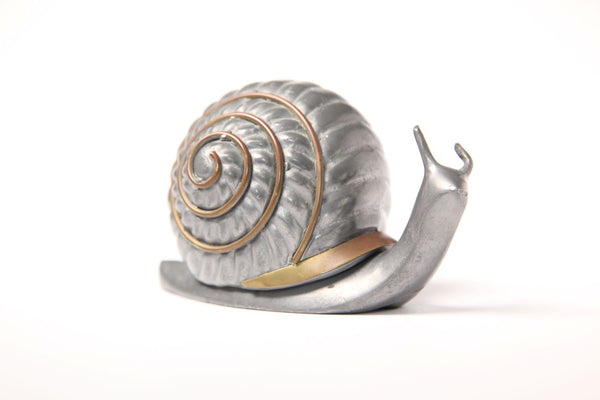 Vintage Pewter Snail Trinket Box - Jackdaw Living 