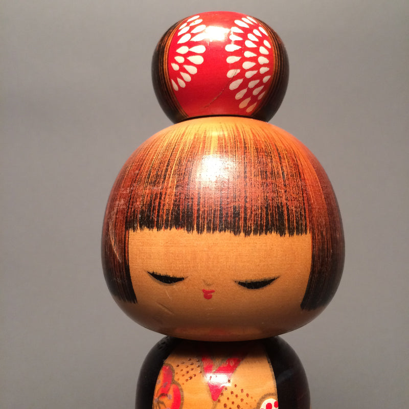 High Bun Vintage Japanese Kokeshi Doll - Jackdaw Living